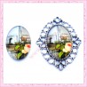 4 cabochons en verre oval 18x25mm Arc de Triomphe