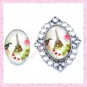 4 cabochons en verre oval 18x25mm Tour Eiffel