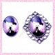 Cabochon en verre oval 18x25mm Demoiselle chic