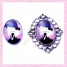 4 cabochons en verre oval 18x25mm Demoiselle chic