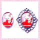 4 cabochons en verre oval 18x25mm Demoiselle chic