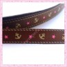 4 mètres de ruban marron 9mm motif ancre