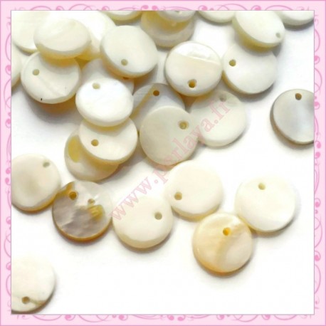 Lot de 25 sequins fleurs en nacre 13mm