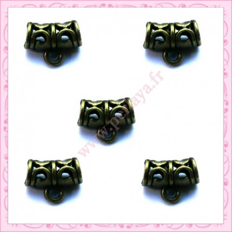  30 attaches pendentif bronze 11mm en métal