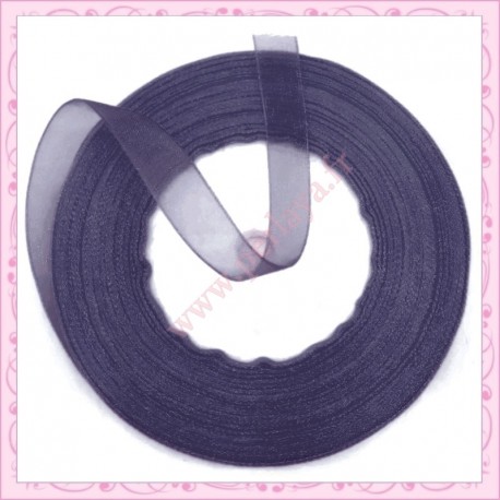 45 mètres de ruban organza 10mm gris argenté