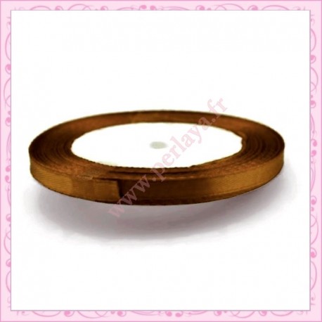 20 mètres de ruban satin 6mm marron caramel