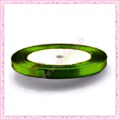 20 mètres de ruban satin 6mm vert pomme