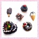 4 cabochons gourmands biscuit, donuts, bonhomme, biscuit chat