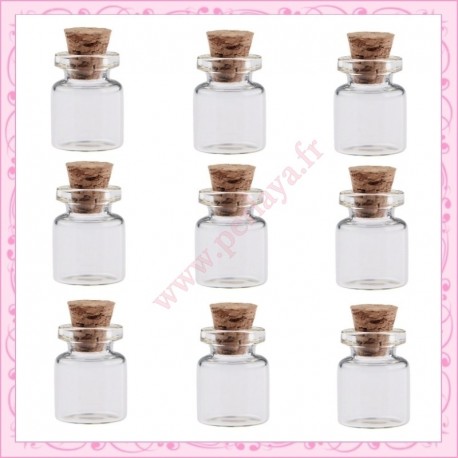 Lot de 10 fioles en verre 1.8cm