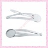 10 supports barrettes cheveux 16mm argentés foncés