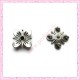 Lot de 50 connecteurs fleurs 15mm argentés en métal