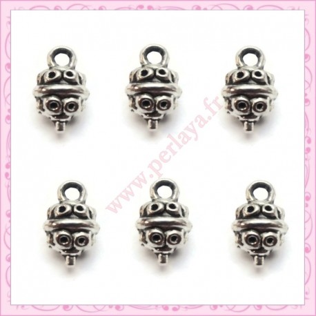 Lot de 100 minis breloques boules 4mm argentées