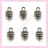  20 breloques boules pendantes 7mm argentées