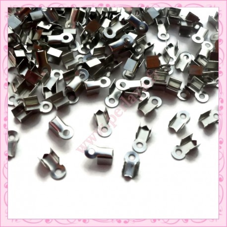 Lot de 250 embouts chaine serpentine argentés foncés 2x7mm