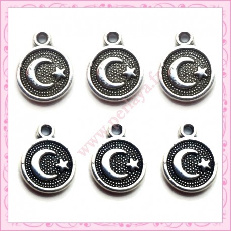 Lot de 30 sequins argentés 14mm en métal