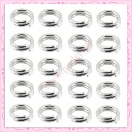Lot de 500 anneaux doubles argentés 5mm