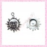 15 breloques soleil argentées en métal