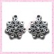 Lot de 15 breloques flocon de neige en métal argentées 2cm
