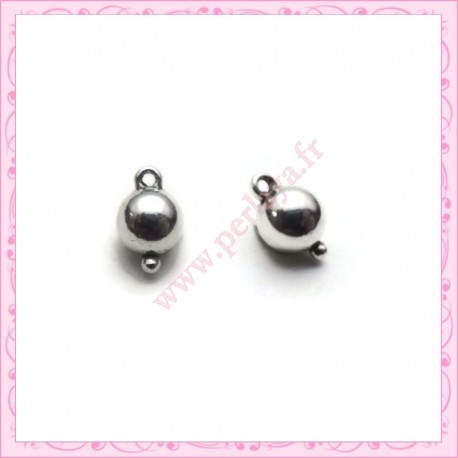Lot de 100 minis breloques boules 4mm argentées