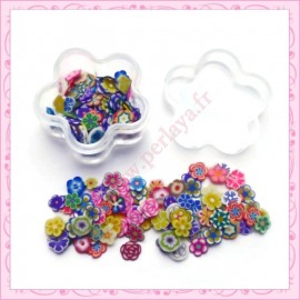 Mix 200 tranches fimo coeurs et étoiles