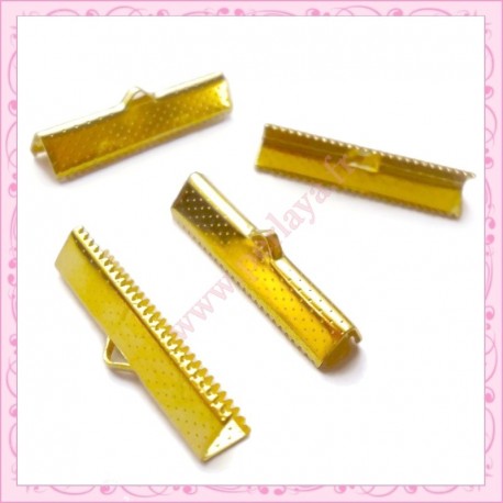 50 griffes 25mm pour ruban couleur dorés