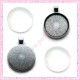 Kit de 10 supports à cabochons 25mm + 10 cabochons en verres