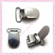 5 attaches tétine à pince clips argentés foncés 3,4cm en métal