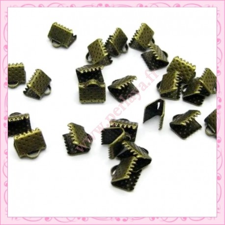 lot de 200 griffes ruban bronze 8mm