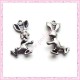 Lot de 15 breloques lapin en métal argentées 2cm