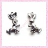  15 breloques lapin en métal argentées 2cm