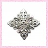 15 filigranes argentées foncé 2.6cm en métal