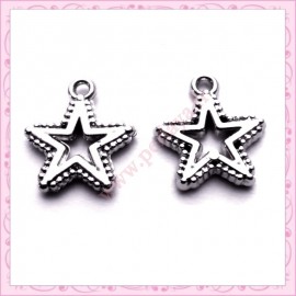 50 breloques étoiles en plastique