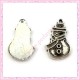  15 breloques bonhomme de neige en métal argentées 2.6cm