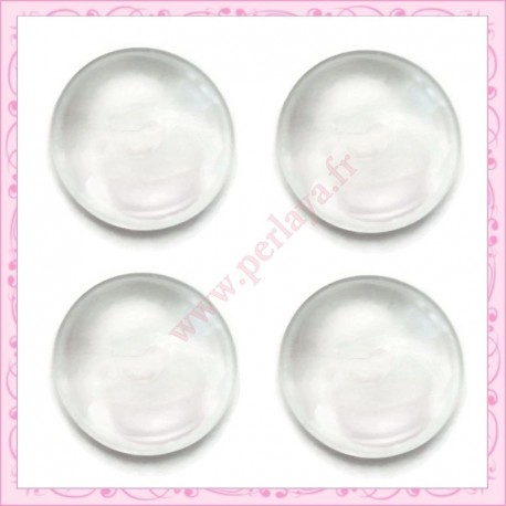 Lot de 200 petits cabochons en verre 8mm transparent
