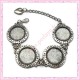 1 bracelet à cabochon 18mm argenté en métal avec chaine extension