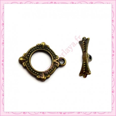 Lot de 100 fermoirs toggles bronze 16mm