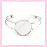 1 bracelet avec support cabochon 25mm argenté en métal