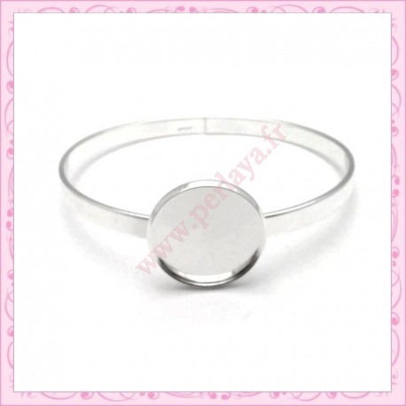 1 bracelet avec support cabochon 25mm argenté en métal
