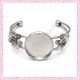 1 bracelet avec support cabochon 30mm argenté foncé en métal