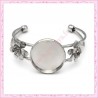 1 bracelet avec support cabochon 25mm argenté foncé en métal