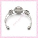 1 bracelet avec support cabochon 30mm argenté foncé en métal