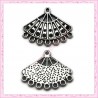 10 estampes éventails en métal argentés 2.7cm