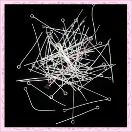 700 tiges argentées à tête ronde 26mm