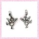 Lot de 15 breloques bonhomme en métal argentées 3cm