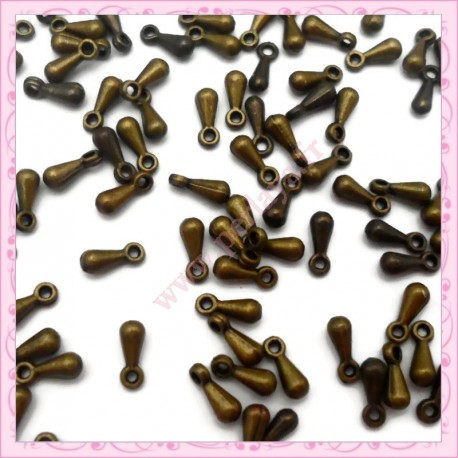 Lot de 200 perles gouttes en métal argentées pour chaine extension