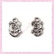 Lot de 40 breloques fleurs argentées 11mm