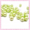 50 perles en verre nacrées 8mm verte