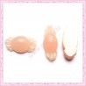 5 cabochons bonbons en résine couleur pêche 17mm