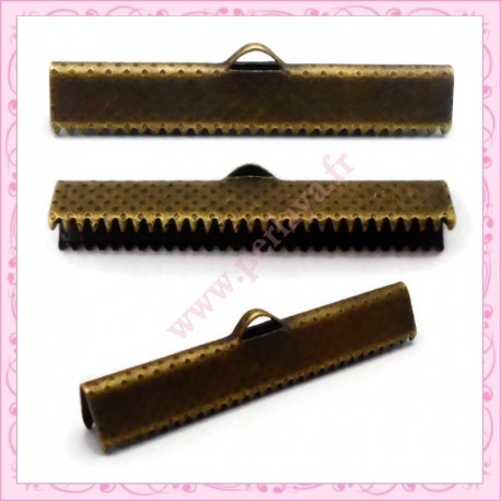 lot de 100 griffes ruban bronze 16mm