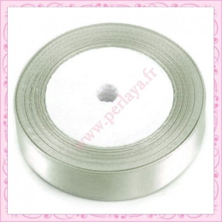 23 mètres de ruban satin 12mm gris